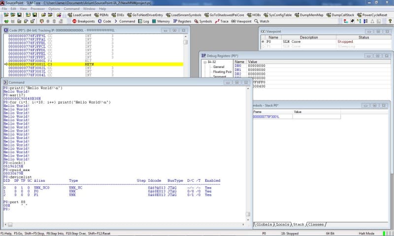 Command windows SourcePoint command language