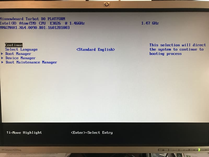 MNW boot manager screen r90