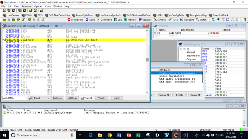 MNW cant load source at SMM Entry