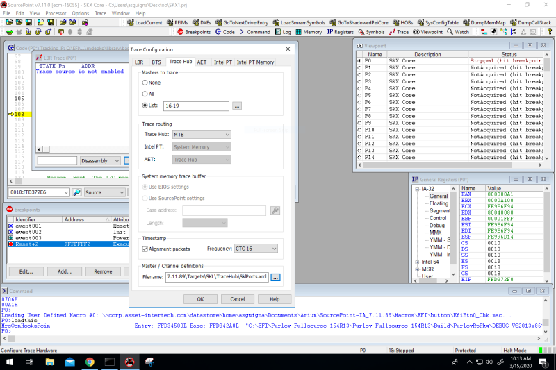 SP configure the Trace Hub