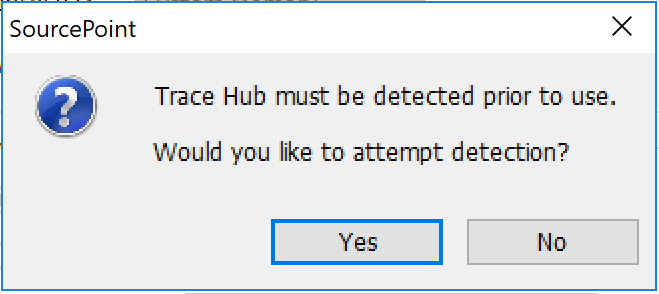 SP Trace Hub must be detected before use