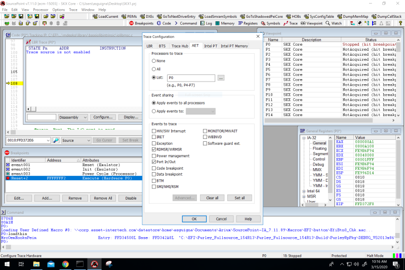 SP configure AET