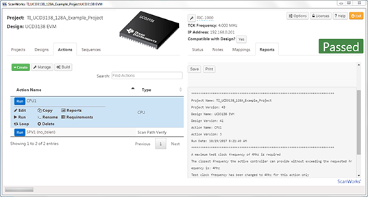 Screenshot of Processor-based Fast Programming software