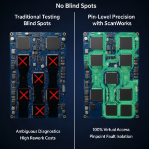 Discover how ScanWorks eliminates blind spots in PCB testing with boundary-scan technology. Gain pin-level diagnostic precision, verify test paths, and ensure RAM and Flash memory integrity—without physical access. Ideal for in-circuit test strategies in medical electronics.